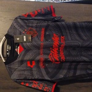 Men's size G/L Authentic Jersey Gray/Black/Red in color.New with tags